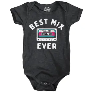 Best Mix Ever Baby Bodysuit Funny Sarcastic Cassette Tape Graphic Novelty Jumper for Infants Funny Baby Onesies Music Clothes for Baby Funny Vintage Onesie Novelty Onesie Black -