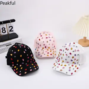 Women's Rhinestone Baseball Cap — Outdoor Sun Protection & Sunshade Hat — Handcrafted Duckbill Cap