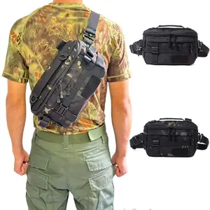 Men's Tactical Shoulder Bag, Outdoor Activity Crossbody Chest Pack, Waterproof Hiking Backpack, Sports Waist Bag for Men, Camo, Zipper Fanny Pack, Tactical Waist Pouch