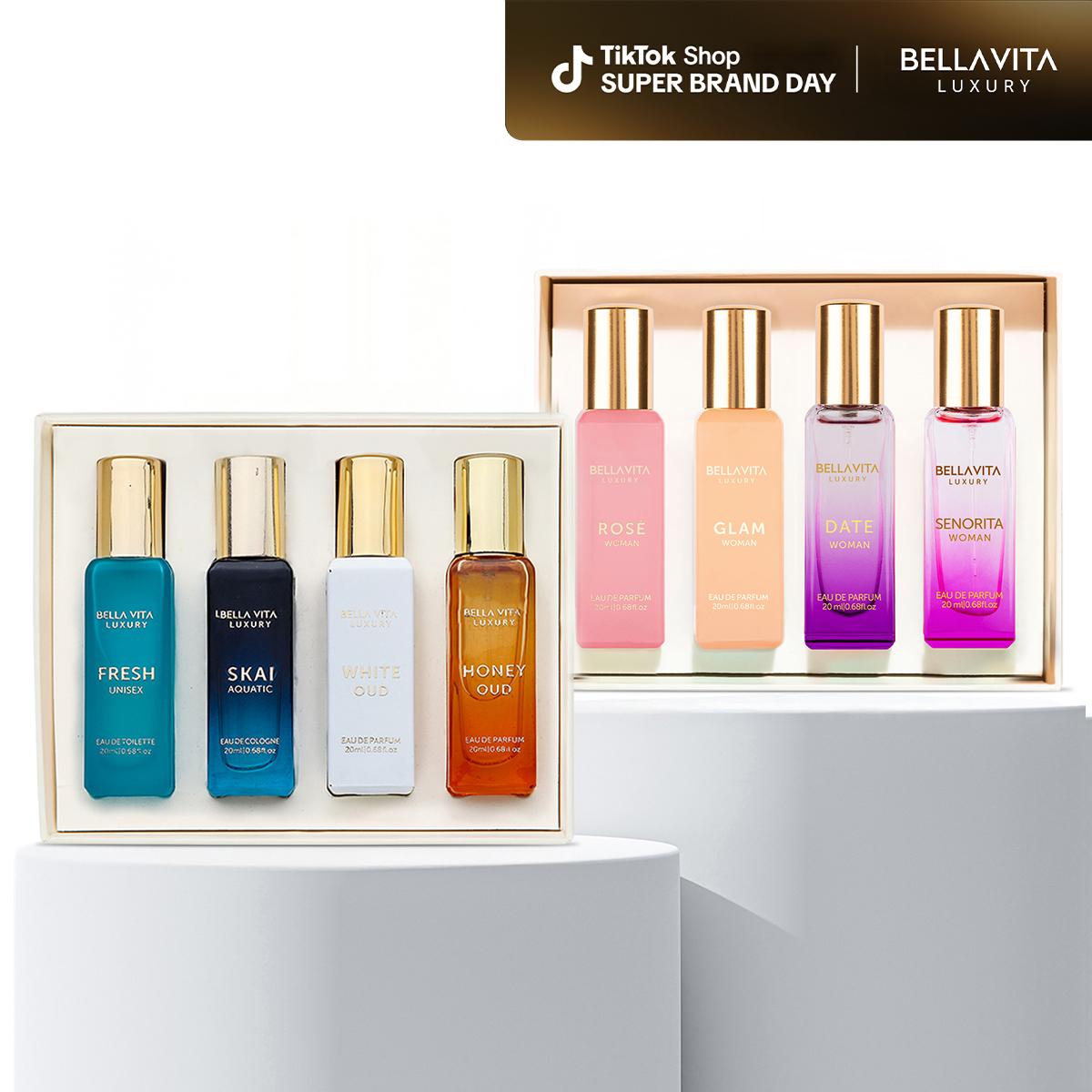 BellaVita Luxury's Her N'More | 2 Perfume Gift Sets for Women | 8 Amazing Micro Perfume | Long Lasting Fragrance | Eau De Parfum 8x20ml | Super Brand Day Exclusive