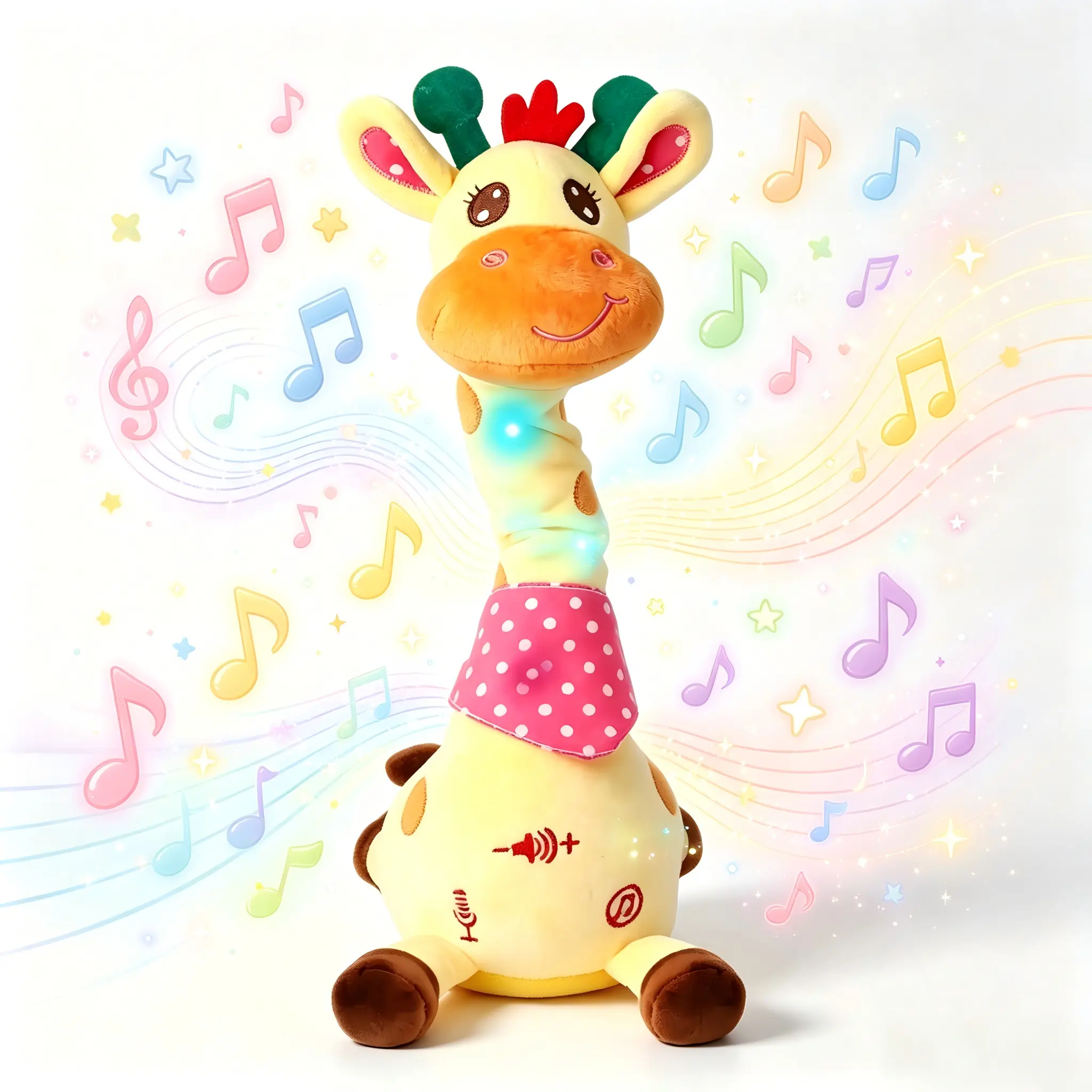 MIAODAM Interactive Dancing Giraffe Plush Toy, Talking & Singing with LED Lights, Mimic Repeats Toy for Toddlers, Birthday/Christmas Gift for Kids