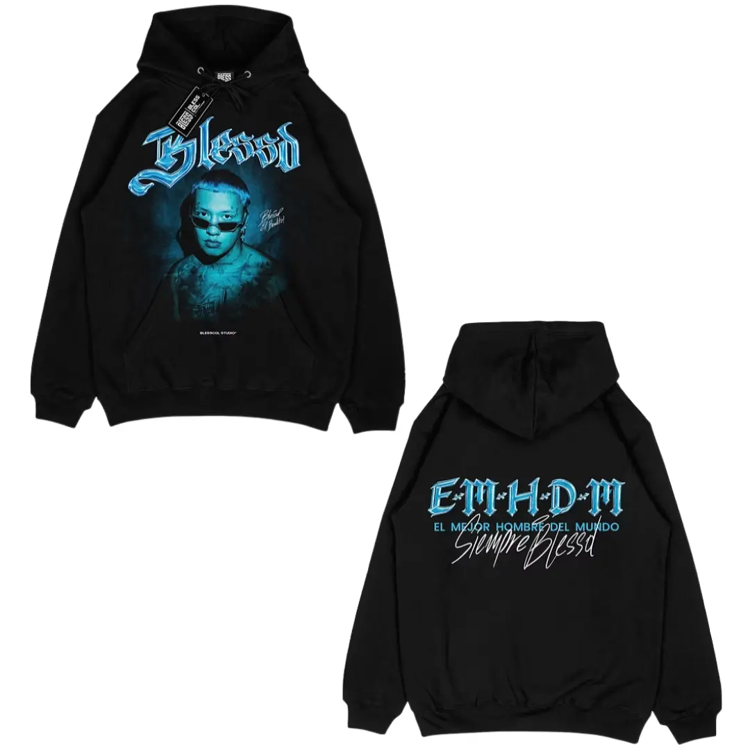 Blessd EMHDM Hoodie – El Mejor Hombre Del Mundo Graphic Hoodie, Latin Trap Streetwear Hoodie, Fan Gift, Men’s & Women’s Tops