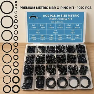 1020 Pcs O Ring Kit 20 Size Nitrile Rubber O Ring Assortment Set for Hardware Car Auto Vehicle Repair Faucet Plumbing Air or Gas Sealing Connections Heavy Duty Resist Oil and Heat