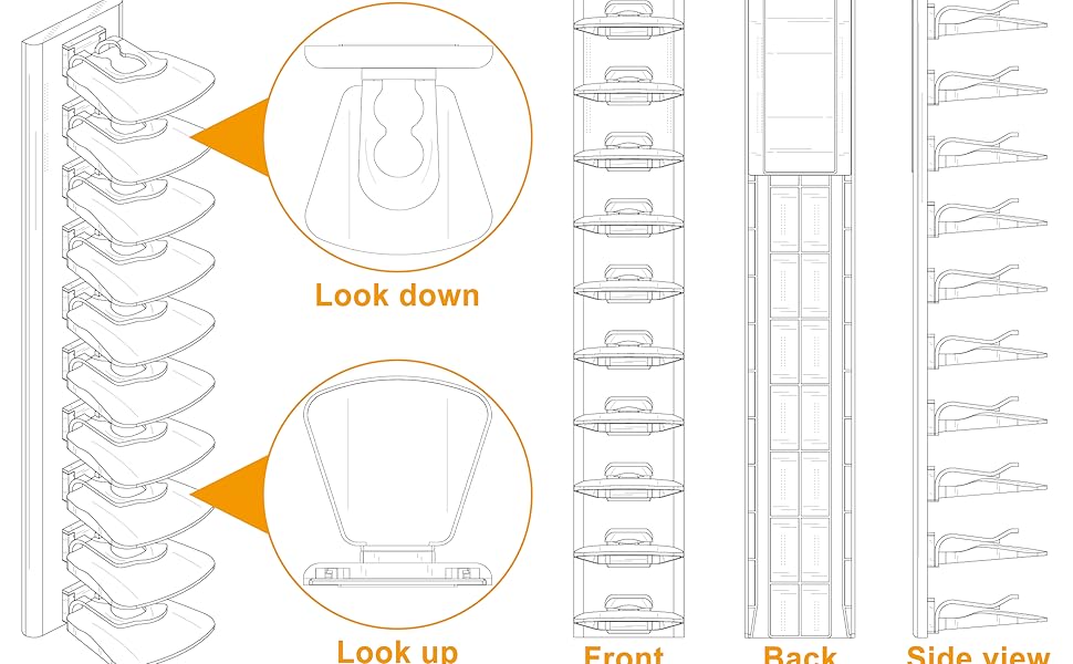 Hat Organizer for Baseball Caps Hold Up to 40 Hats, 2 Pack Hat Rack for Wall, Strong Adhesive Hat Storage Display Holder(White-2 Pack)