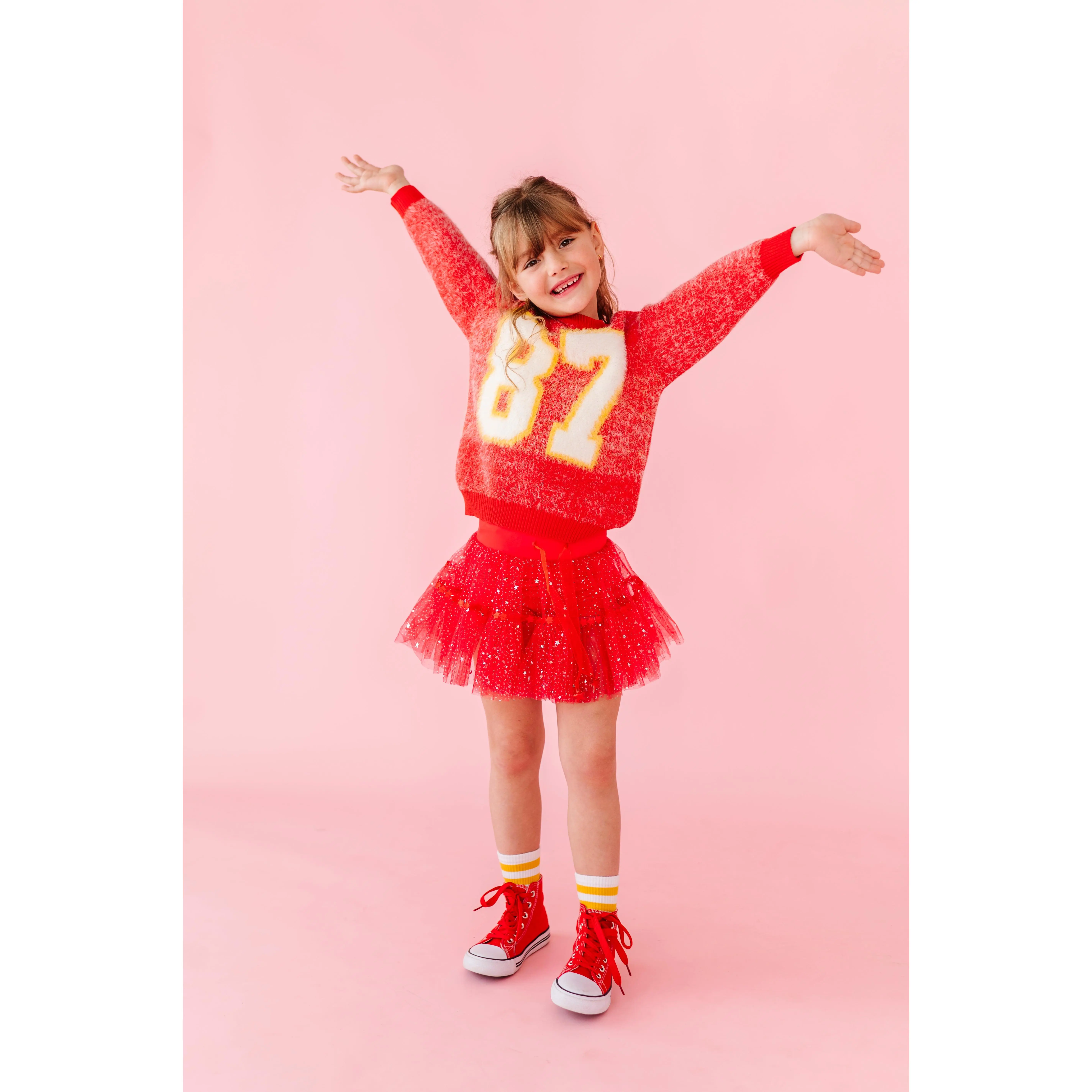 Fuzzy 87 jersey sweater