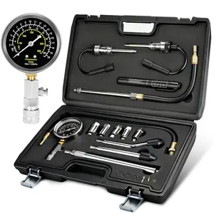 14 count Compression Tester with Spark Plug Tester &  Fluid Liquid Tester Pen - 300PSI Engine Cylinder Compression Gauge Automotive Tool