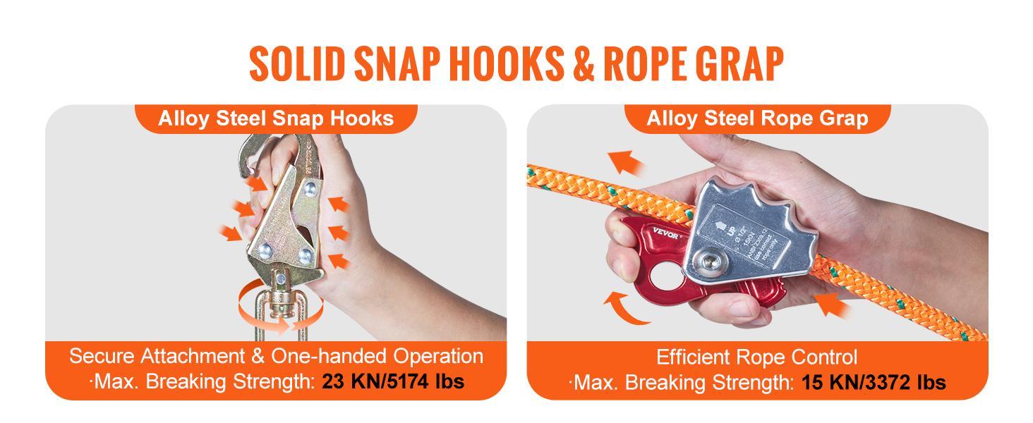 VEVOR Steel Core flipline, TikTokShopBlackFriday, 1/2" x 8' Arborist Flipline, Flip Line for Tree Climbing with Alloy Steel Snap Hook, Aluminum Alloy Carabiner and Extra Tool Lanyard, for Arborist, Tree Climbers VEVOR Steel Core flipline, TikTokShopBlackFriday, 1/2" x 8' Arborist Flipline, Flip Line for Tree Climbing with Alloy Steel Snap Hook, Aluminum Alloy Carabiner and Extra Tool Lanyard, for Arborist, Tree Climbers