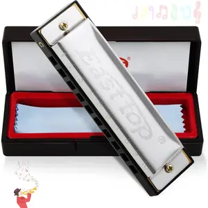Harmonica, C Key Blues Harmonica for Beginners and Adults,  and Teenagers,10 Holes Mouth Organ Blues Harp For Students as