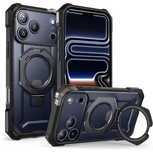 for iPhone 17 Pro Max Case with Kickstand, [Camera Cover Cover] [Compatible with MagSafe] [High-Grade Drop Protection] Heavy Duty Phone Case, Black