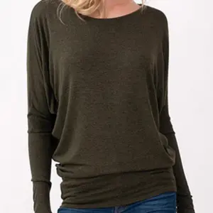 Dark Olive Haci Top with Dolman sleeve