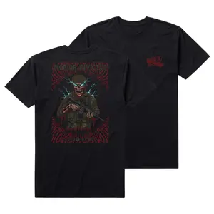 Men's Morior Invictus T-Shirt - Undead Skeleton Soldier Graphic Tee - Tactical Military Death Before Defeat Gift