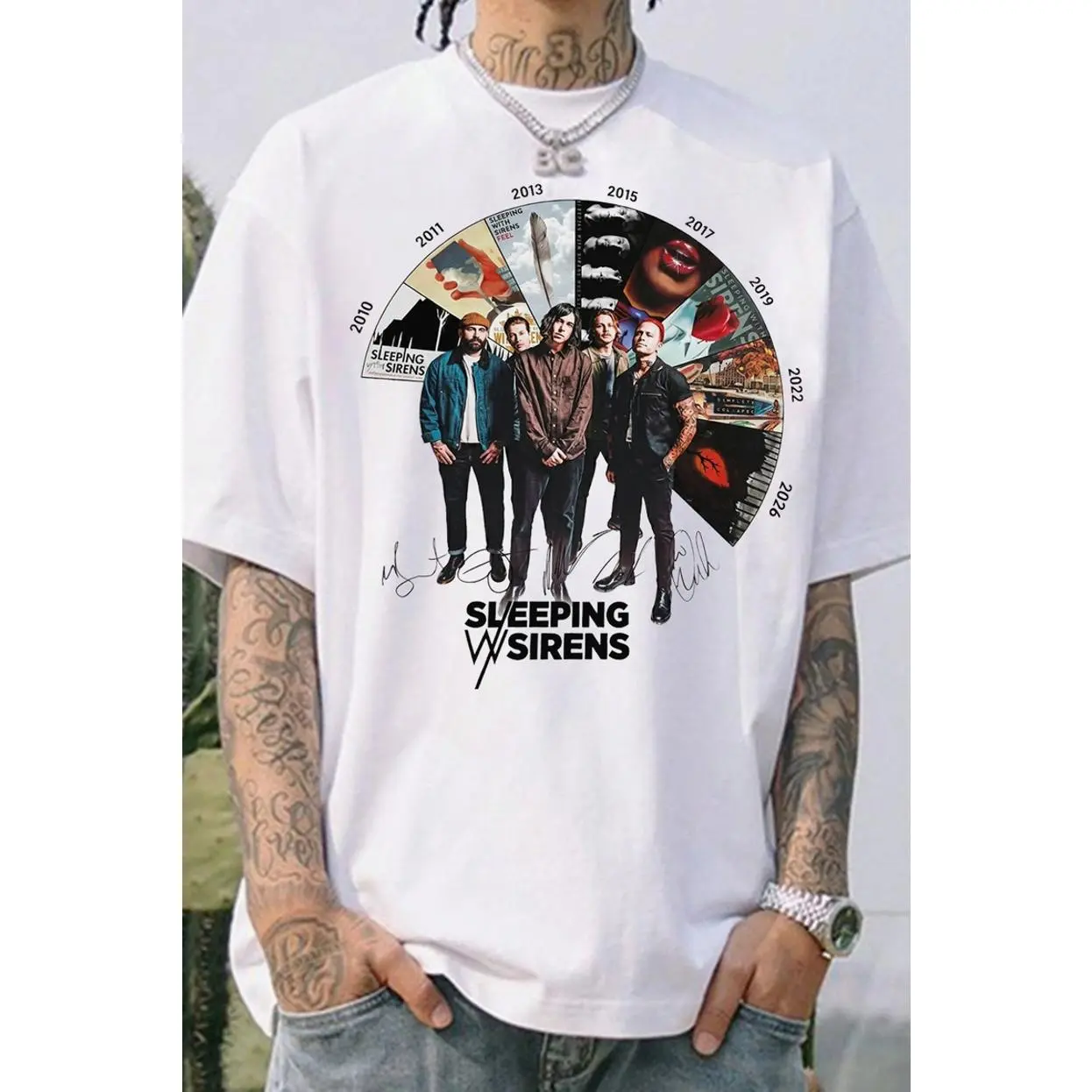 Sleeping with Sirens T-Shirt, Graphic Tee Tops Underwear Crewneck Menswear T Shirt Streetwear