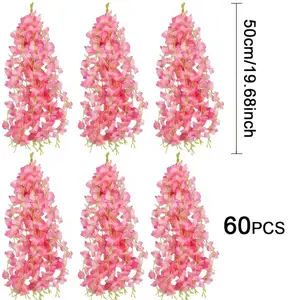 Artificial Wisteria Hanging Decor Set, Synthetic Vine for Ceiling Coverage, Wedding, Party, Holiday Decoration, Indoor/outdoor Use