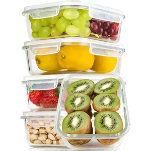 Large Glass Meal Prep Containers, [5 Pack, 36oz | 4.5cups] Glass  Storage Containers with , Airtight Bento Boxes, Leak Proof (5  & 5 Containers)