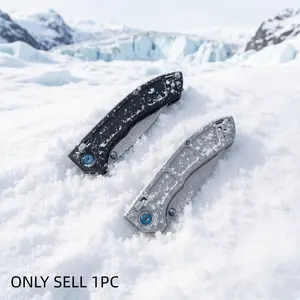 1pc 748 Folding Knife, Aluminum Alloy Handle, Kitchen Tool, Lightweight Portable, Men's Gift, Essential Pocket Knife