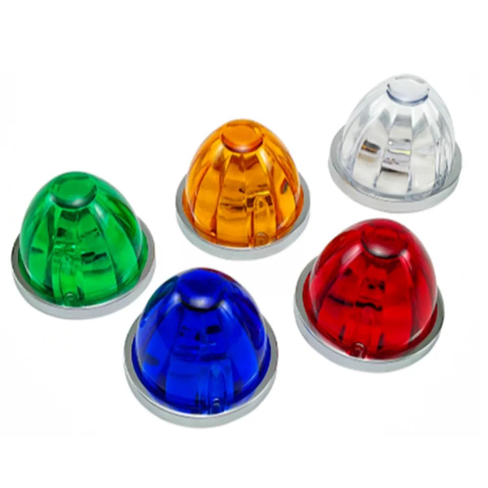 2PCS LED Truck  Side Marker Lights 12V/24V Waterproof Amber Glass Clearance Lights for Trailer, Lorry, Pickup – Turn Signal Indicator Watermelon Design Car Chassis Lamp   Truck accessories