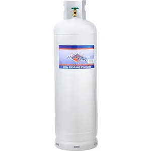 Flame King 100LB (23 Gal) EMPTY Steel Propane Tank LP Cylinder with POL Valve and Collar, Great for Mixed Heating Systems, Home fireplaces, Dryers and Grills