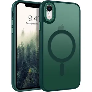 for  XR Case,  XR Phone Case Compatible with Magsafe   Translucent Matte  Shockproof Anti-Scratch Anti-Yellow Protective   XR Case, Midnight Green