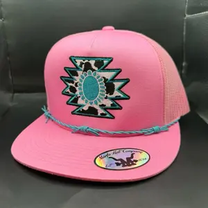Cowprint Turquoise SnapBack hat