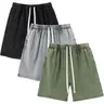 Gihuo Mens Unisex Sweat Shorts Cotton Athletic Shorts Vintage Acid Wash Elastic Waist Drawstring Workout Shorts with Pockets Womenswear Basic Bottom Casual Minimalist