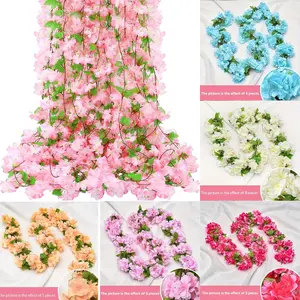 Elegant Artificial Cherry Blossom Vine 3pcs/5pcs, Perfect for Home Decor, Parties, Weddings, and Garden Decoration
