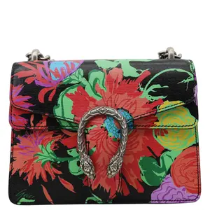 Pre-owned GUCCI Calfskin Floral Print Leather Crossbody Bags X KEN SCOTT Dionysus Small Calfskin Floral Print Crossbody Bag Multicolor 421970