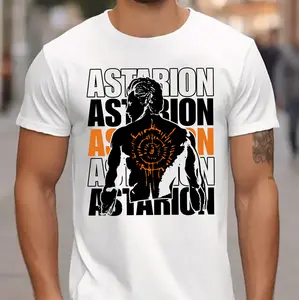 Astarion T-Shirts for Menswear, Casual Short Sleeve Boys Males Shirts, Gamers Outing Streetwear Top Breathable