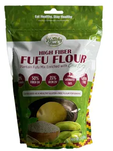 High Fiber Fufu Flour Enriched with Chia Seeds - Gluten-free Flour Mix 1-Count 21oz (600g)