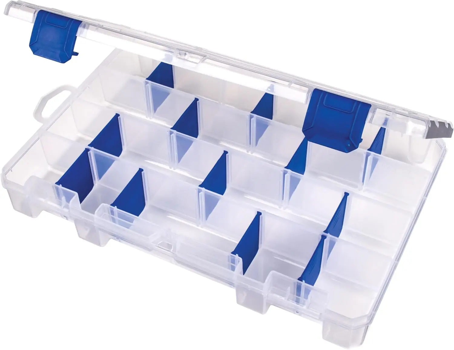 Summer Spring Gift Outdoors 4007 Tuff Tainer Fishing Tackle Box with Zerust Anti-Rust Dividers - Includes 12 Dividers, 24 Compartments, Clear Fishing Lure Organizer - 11" x 7.25" x 1.75"