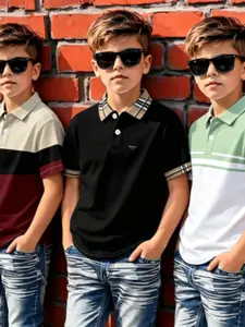 3-Pack Fashion Boys' Polo Shirts, Summer New Arrival, Stylish Loose Fit, Comfortable Minimalist Design, Beach Polo Shirts