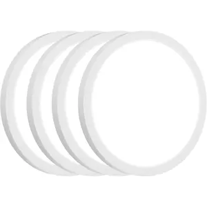 2/4pcs LED Flush Mount Ceiling Light Fixture, Wired Recessed Ceiling Lamp 5000K Daylight White 15W 1200Lm 7 Inch Closet Round Surface Mount for Bathroom Laundry Bedroom Hallway