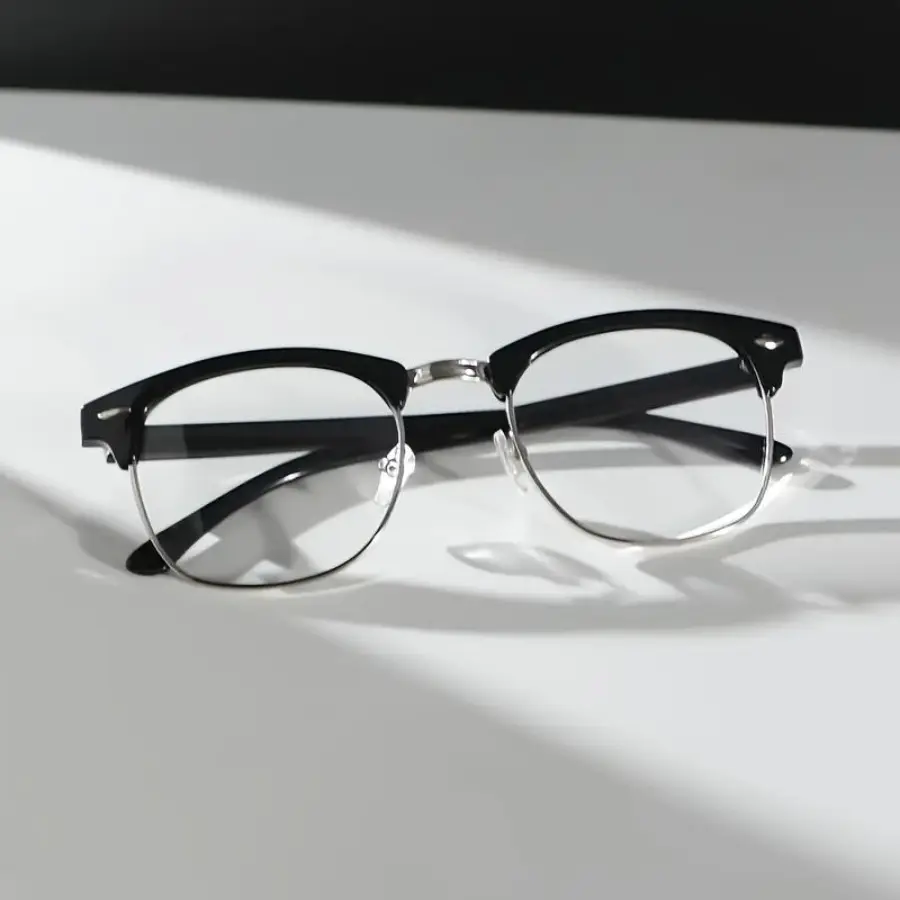 1pc Unisex Y2K Vintage Full-Rim Square & Round Glasses - Minimalist Never-outdated Metal  with (No Needed) - Full-Face  for &, Daily Wear, Music Festivals, Office - Timeless Eyewear trendy casual stylish glass vision correction rave school ok frame thick