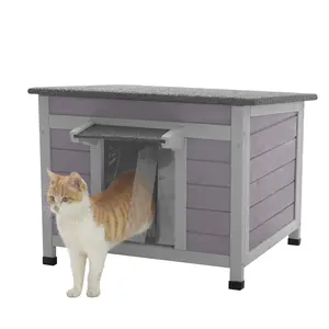 Aivituvin-AIR12-B Outdoor Wooden Cat House, Indoor Cat House