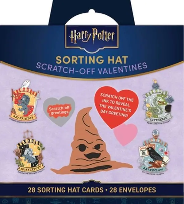 Harry Potter Sorting Hat Scratch-Off Valentine Set - 28 Cards, 28 Envelopes, Greeting Card Designs, Mixed Media Product by Insight Editions (Literature & Performing Arts Collection for Friends), Greetings