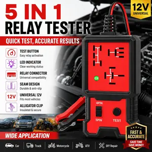 Auto Car Automotive Relay Tester For 12V 4pin And 5 Pin With Battery Clips Diagnostic Tool #fathersdaygift