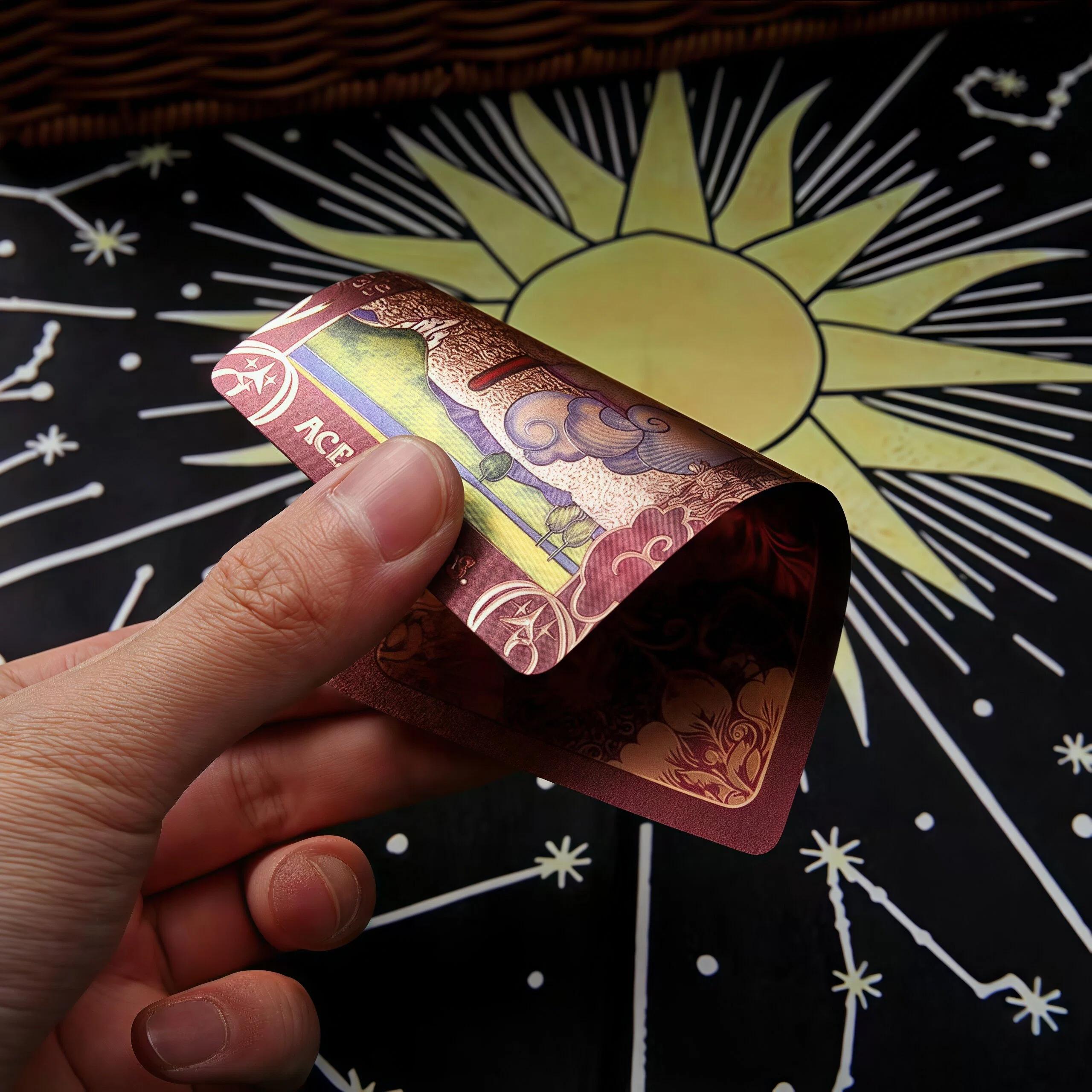 Tarot Cove Pink Holographic Tarot Deck Gold Foil Color Shifting Waterproof Cards Complete Gift Set with Guidebook Luxury Box