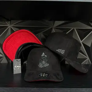 Puebla México SnapBack Hat-Black/Red Suede