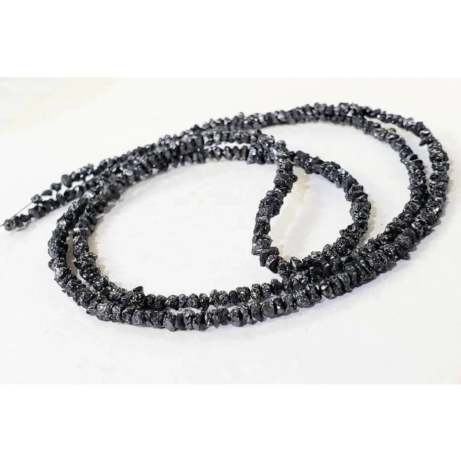 Natural Black Diamond Raw Uncut nugget bead, AAA Quality 2- 3mm  Diamond Raw chips bead for Jewelry making 3", 6" , 15"