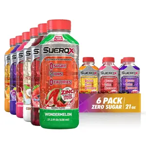 SueroX Zero Sugar, Kickstart Pack, 6 Pack, Electrolyte Drink for Hydration and Recovery, Unique Blend of Electrolytes & 8 Ions, Zero Calorie, Refreshing Beverage, Sports Drink, 21.3 Fl Oz, Grape