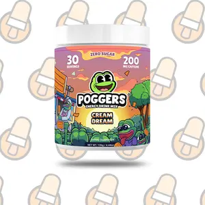POGGERS Cream Dream Energy Drink Mix - 200 mg Caffeine, Vitamin A-E, Natural Ingredients, 30 Servings, Perfect for Sport & Energy Boost