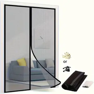 Screen Door, Self Sealing Mesh Partition for Keeps Bugs Out, Pet & Boys & Girls Friendly Screen Door, Easy Installation, Durable, Door Hardware