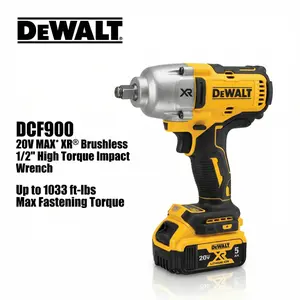 Dewalt DCF900NT Cordless Impact Wrench – 1396Nm Max Fastening Torque, 0-2300 RPM, 0-2200 IPM – Built for Lug Nuts, Bolts & Industrial Use with 20V Lithium-Ion Battery
