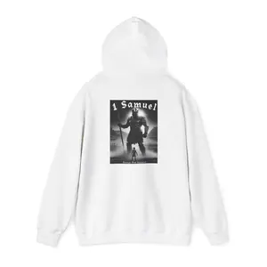 Christian Dad Hoodie | David and Goliath Pullover | Biblical Warrior Graphic | Mens Scripture Hoodie | Faith Based Apparel | Fathers Day