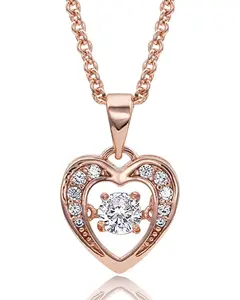 Montana Silversmiths Women's Let's Dance A Little Rose Gold Heart Necklace - Nc3868rg