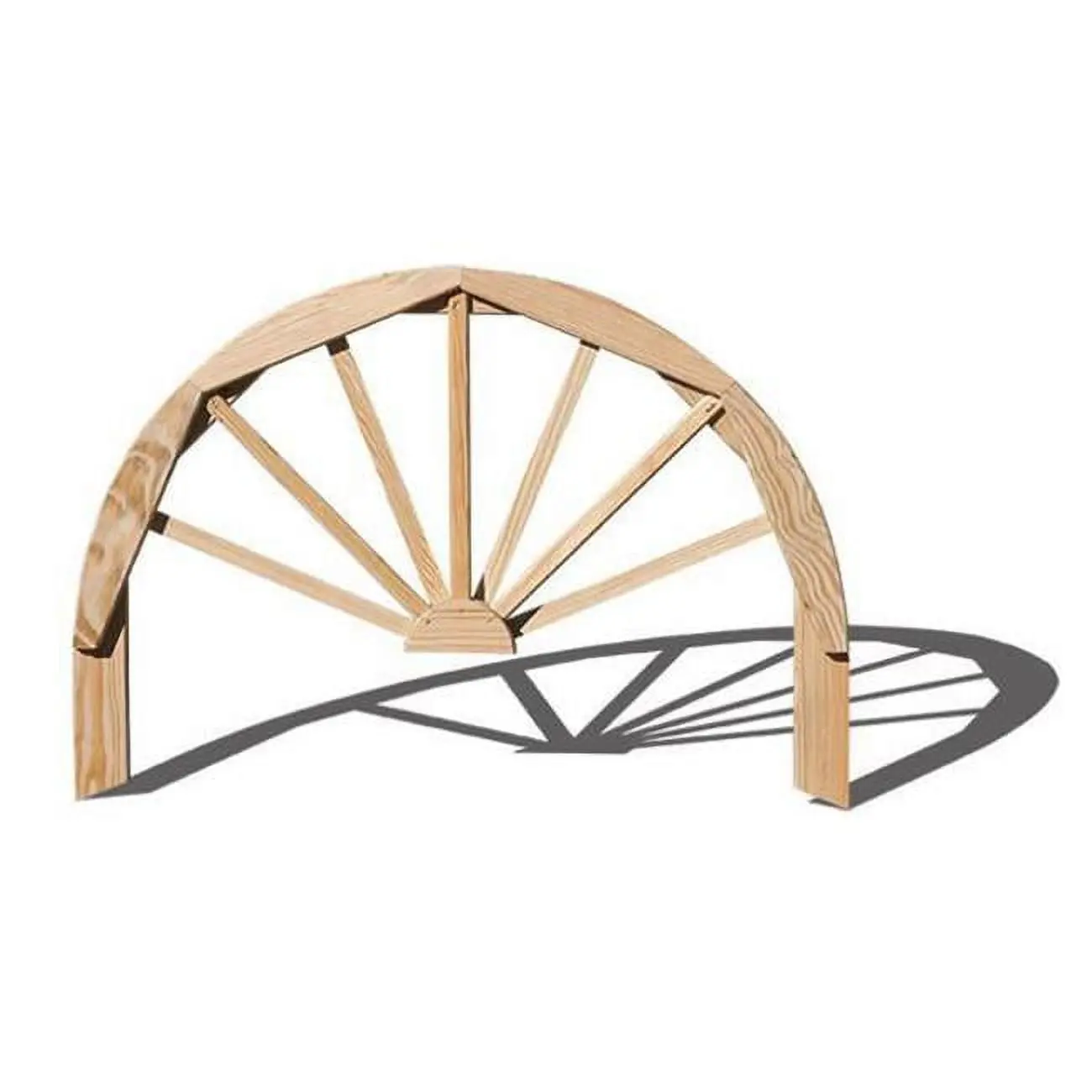 36 in. Treated Pine Half Wagon Wheel, Home Improvement Building Supply for Decoration