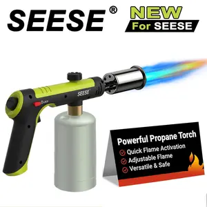 SEESE Powerful Propane Torch (Propane Tank Not Included),Culinary Propane Torch Lighter, Adjustable Blow Torch for Sous Vide Searing Steak, BBQ,Excellent Gift for New Year