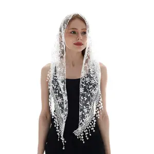 Triangle Lace Mantilla Veil Tulle Scarf Covering Church Veil for Mass Wedding Bridesmaids Triangle Lace Mantilla Veil Tulle Scarf Covering Church Veil for Mass Wedding Bridesmaids