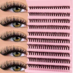 Beginner Eyelash Extension Kit, 200 Clusters D Curl 8-18mm Mixed, 30D & 40D Individual Lashes, Perfect for Home DIY Extensions, Eyelash Set