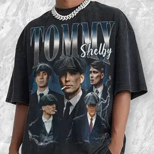 Tommy Shelby Graphic Tshirt, Retro 90s Movie Shirt, Mineral Distressed 90s Peaky Blinder Trending Unisex Tee Top Menswear Streetwear Shortsleeve