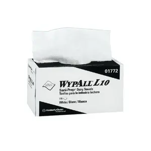 212 MAIN KCC 01772 Wypall L10 Reusable Singlefold Soft Tissue Towel, 9x10.5 White, 150 Sheets, Food Service Cleaning Towel